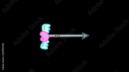 arrow pointing right animation on black background