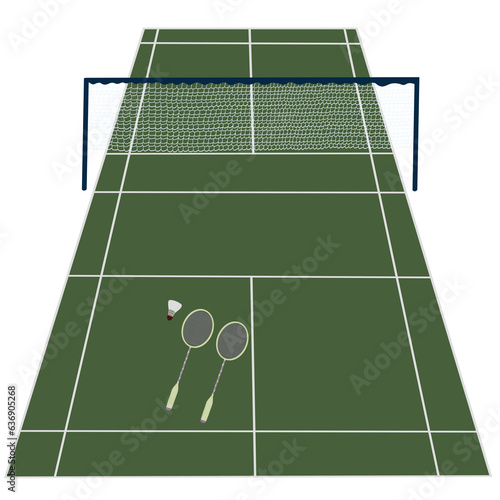 badminton court design sports games illustration © Kanokwan