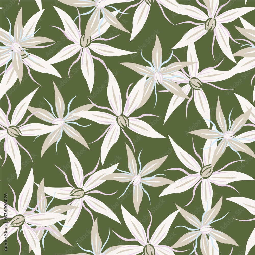 Neutral Colour Floral Seamless Pattern Design Neutral Colour Floral Seamless Pattern Design