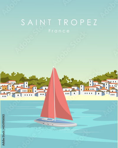 Saint Tropez travel poster France