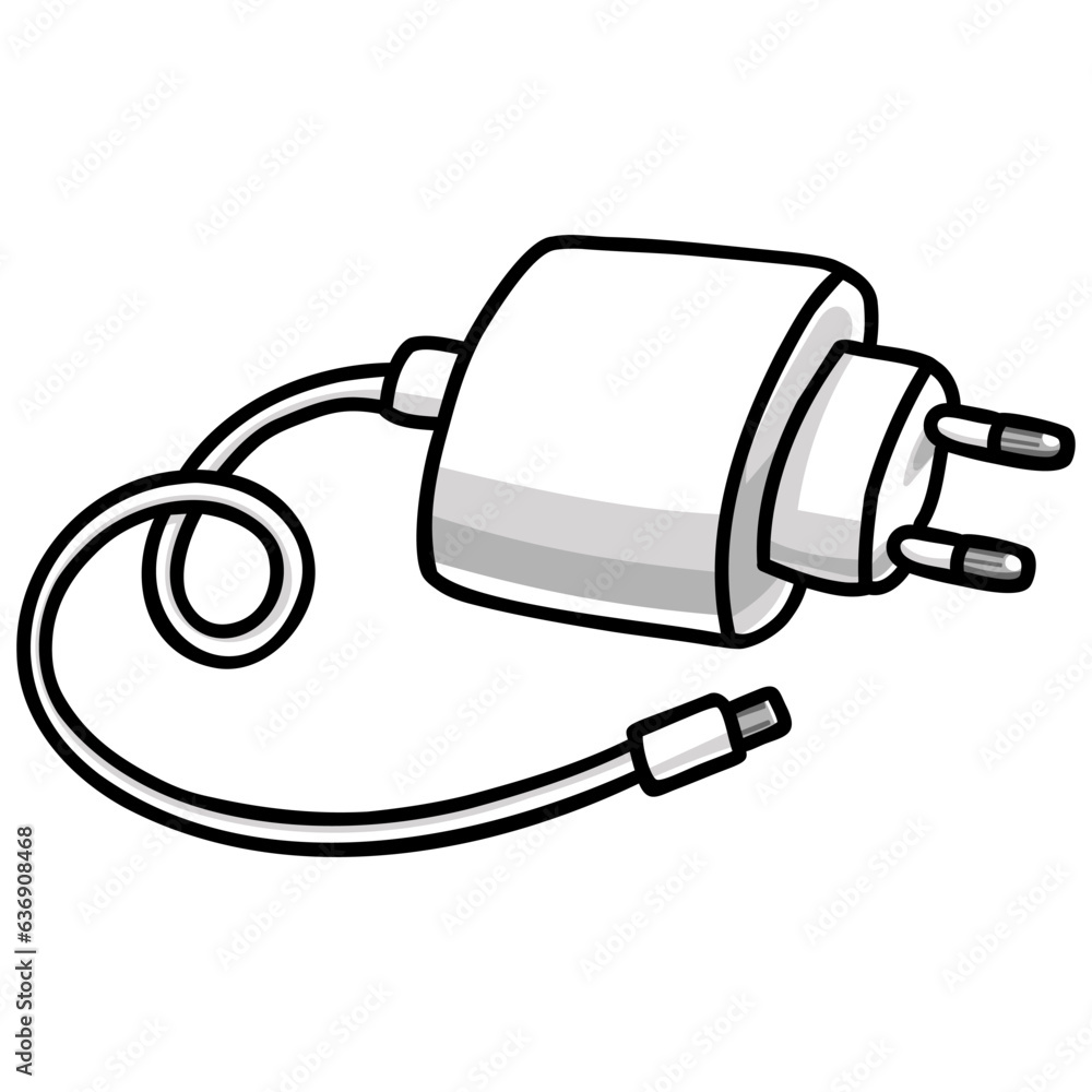 Phone Charger Adapter Doodle Drawing Vector Illustration Phone Charger Adapter Doodle Drawing Vector Illustration
