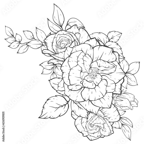 outline flower bouqet arrangement decoration
