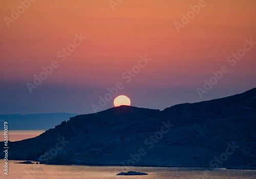 Greek Sunset in July. Copy Space

Greek Sunset in July. Copy Space
 Twilight in the Evening with an Orange Sky. Stock Image
