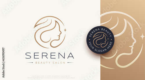 beauty salon hair and cosmetic logo design