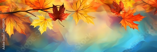 Autumn background with maple leaves. Illustration for your design.