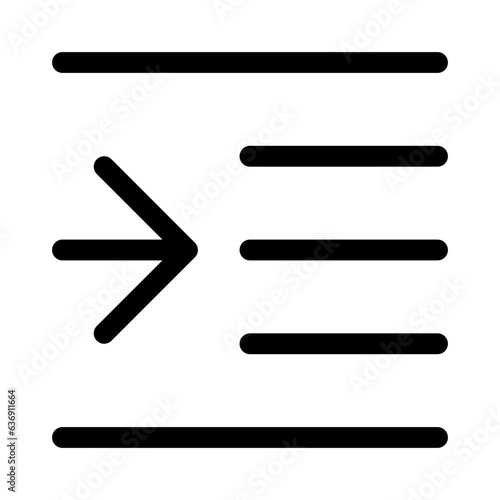 Right text indentation icon