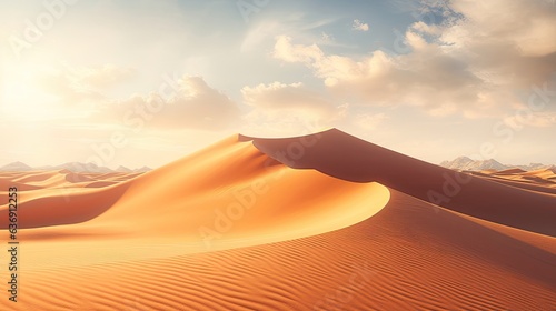 fantastic dunes in the desert at extreme hot summer day