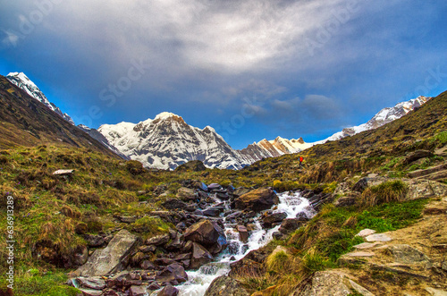 Landscapes of Nepal on the trekking trail towards Annapurna Base Camp © himalayan.ibex