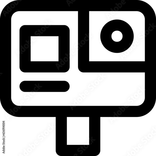 Gopro in outline icon. Camera, video, action-cam, travel, vacation