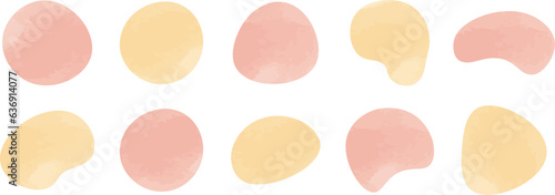 水彩のかわいい抽象的なゆるゆるフレーム　　　Set of cute abstract shapes.Vector loose frame.　vector water frame set.