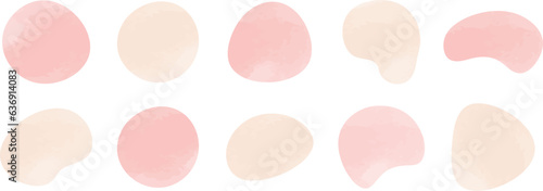 水彩のかわいい抽象的なゆるゆるフレーム　　　Set of cute abstract shapes.Vector loose frame.　vector water frame set.
