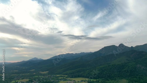 Dawn with a view of Zakopane, Poland