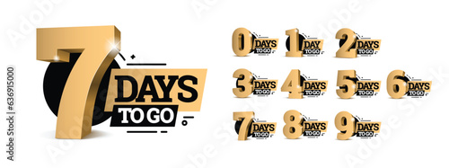 Countdown left days banner. count time sale. Nine, eight, seven six five four three two one zero days left. Vector illustration photo