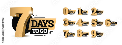 Countdown left days banner. count time sale. Nine, eight, seven six five four three two one zero days left. Vector illustration
