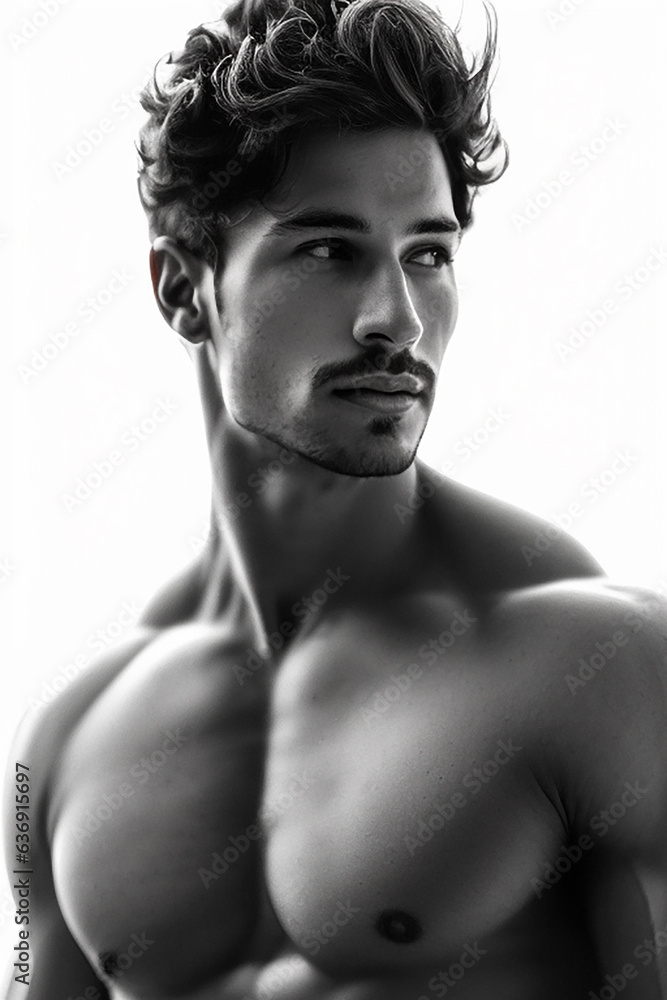 Fototapeta premium Sweat and Determination: Authentic Portraits of Fit Men