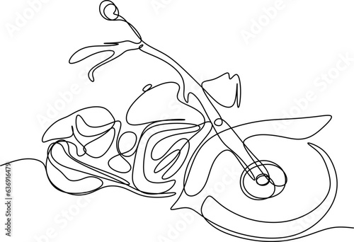One line art. one continuous line art of a motorcycle