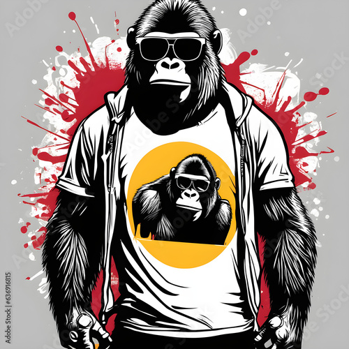 gorilla in a shirt