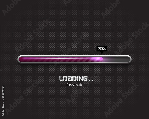 Progress loading bar. Downloading process. Concept technology. Vector illustration.