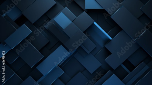 Background of a vibrant abstract composition of geometric shapes in shades of blue