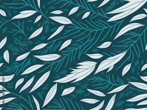 tropical paradise leaf on flat vector pattern