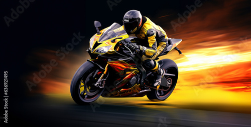Obraz na plátne motorcycle on the road Motorcycle racing sports bike for riding hd wallpaper