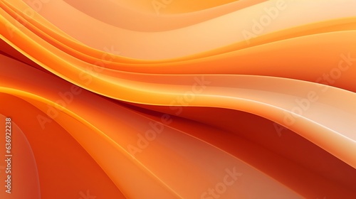Abstract orange background with smooth lines in waves. Dynamic Flowing orange background white 3d render effect