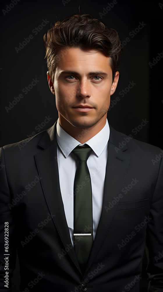 Confident Businessman in a Suit Portrait, Handsome Cool Looking Confident Businessman in a Suit Portrait, Handsome Cool Looking