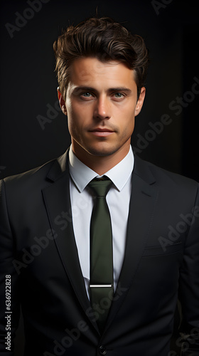 Confident Businessman in a Suit Portrait, Handsome Cool Looking © Gary