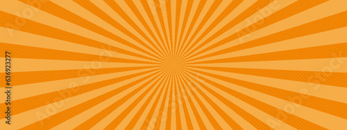 黄色とオレンジのサンバースト 集中線 ベクター 背景 バナー sunburst vector. illustration of radiant background. Sun ray vector background. rays texture background.yellow and orange vector sunburst.