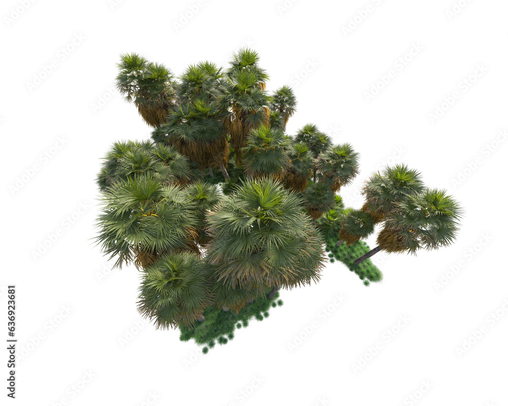 Green landscape isolated on transparent background. 3d rendering - illustration Green landscape isolated on transparent background. 3d rendering - illustration