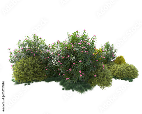 Green landscape isolated on transparent background. 3d rendering - illustration