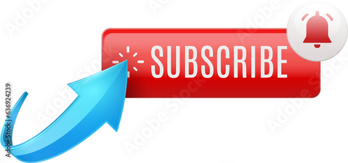 Obraz na płótnie Realistic glossy subscribe button