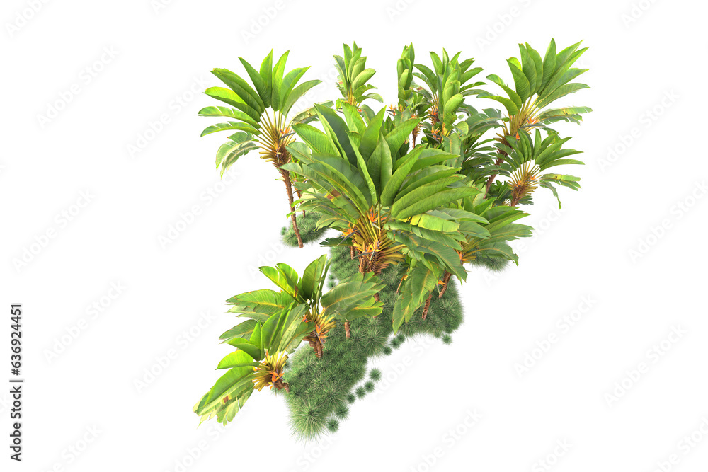 Green landscape isolated on transparent background. 3d rendering - illustration Green landscape isolated on transparent background. 3d rendering - illustration