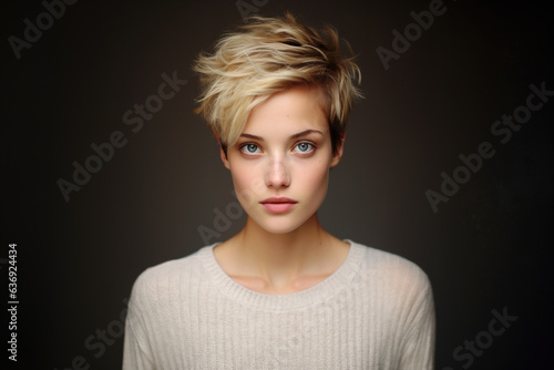 Fotografia Nordic Grace: Short-Haired Swede Teen Self-Portrait