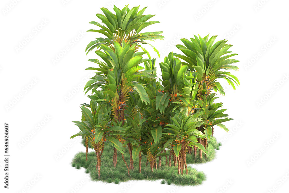 Green landscape isolated on transparent background. 3d rendering - illustration Green landscape isolated on transparent background. 3d rendering - illustration