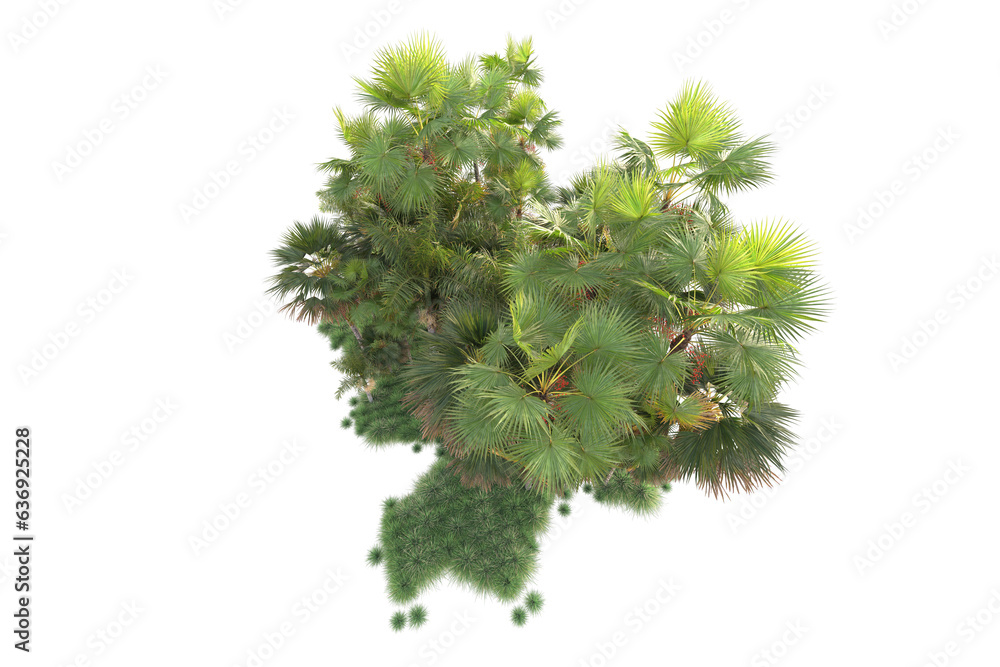 Green landscape isolated on transparent background. 3d rendering - illustration Green landscape isolated on transparent background. 3d rendering - illustration