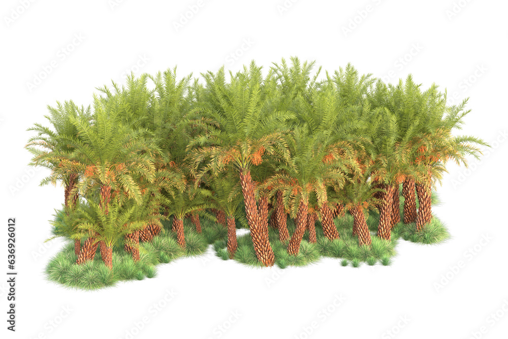 Green landscape isolated on transparent background. 3d rendering - illustration Green landscape isolated on transparent background. 3d rendering - illustration