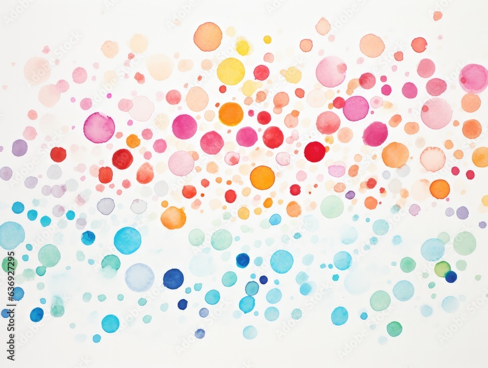 abstract image of colorful watercolor dots on white.  - obrazy, fototapety, plakaty 