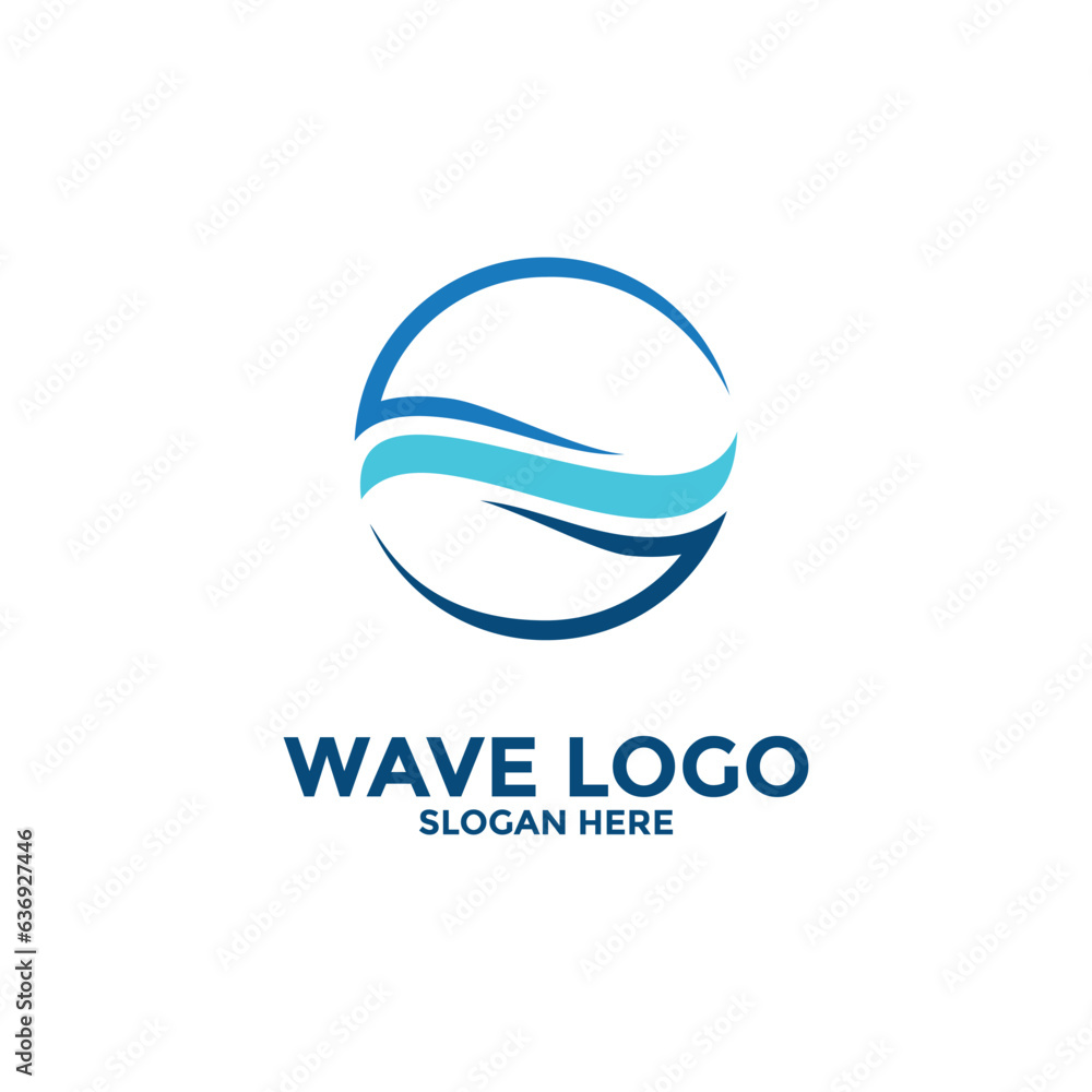 wave vector logo concept design template