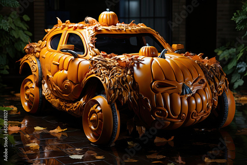 Pumpkin car hybrid for Halloween party