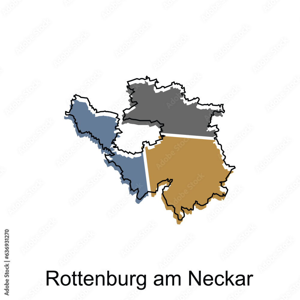 vector map of Rottenburg Am Neckar. Borders of for your infographic. Vector illustration design template