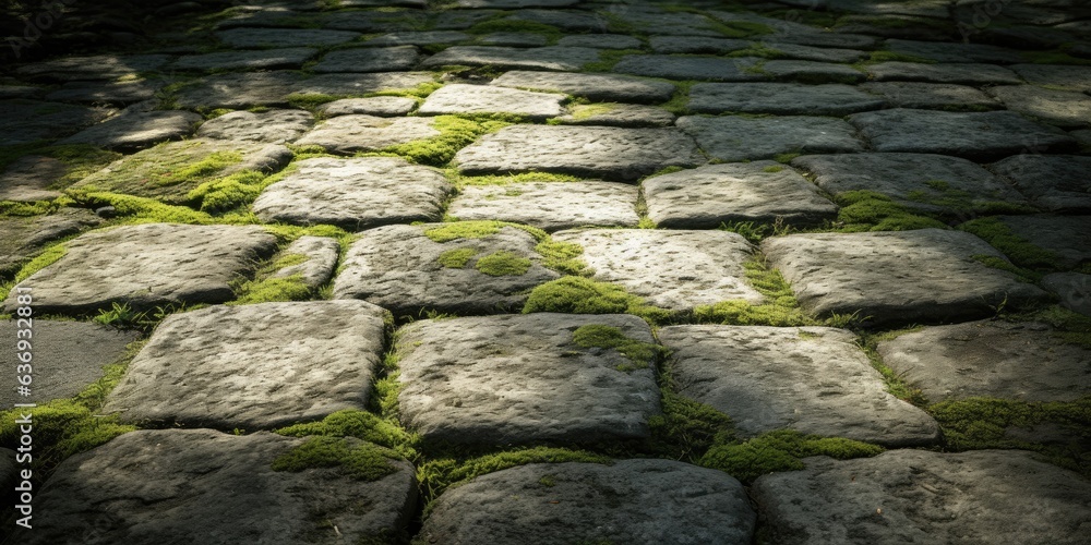 vintage pathway with moss for background. 