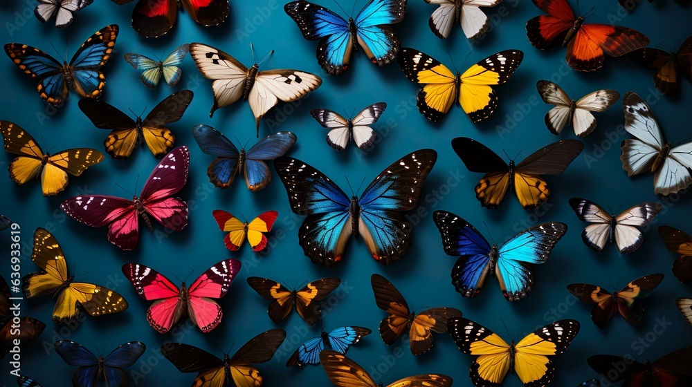 Butterfly collection made with Ai generative technology Butterfly collection made with Ai generative technology