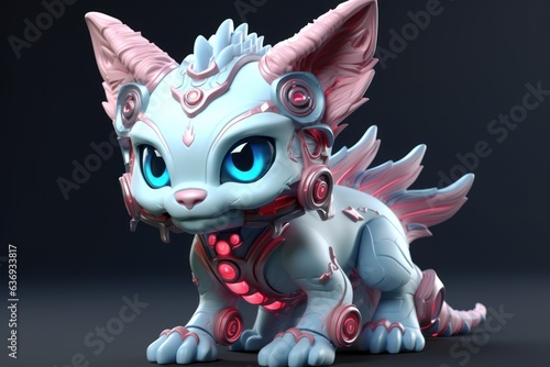 cute little dragon character, 3D style concept, ai tools generated image