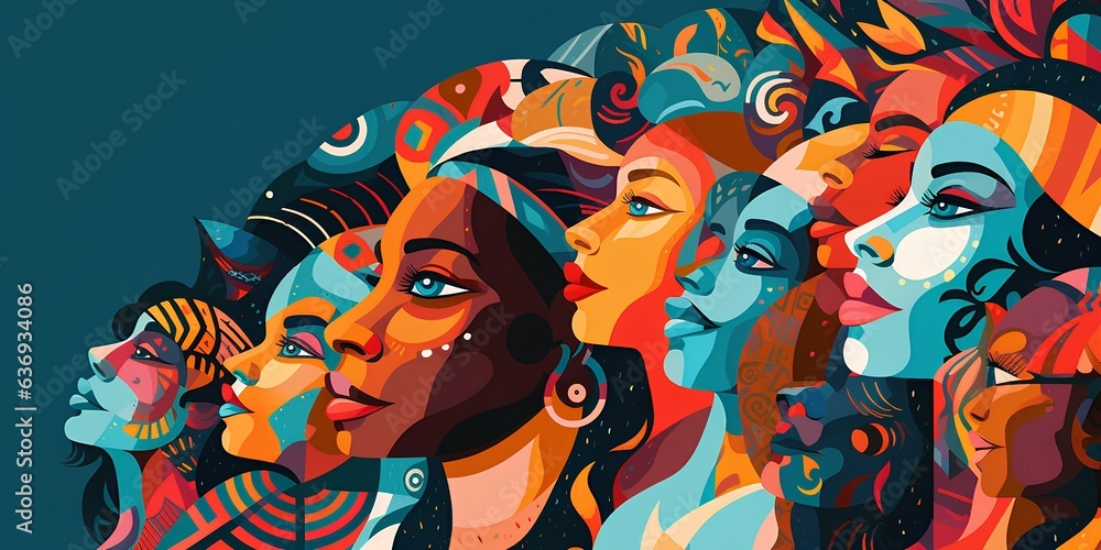 Illustration ethnic and cultural diversity of peoples.