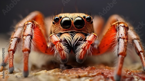 Small spider, close-up, macro photo.