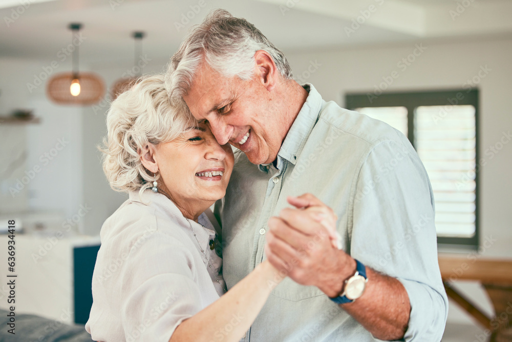 Holding hands, smile or happy old couple dancing for love or joy in marriage at home together. Hug, romantic elderly man or senior woman bonding with smile or care in retirement or house living room Holding hands, smile or happy old couple dancing for love or joy in marriage at home together. Hug, romantic elderly man or senior woman bonding with smile or care in retirement or house living room