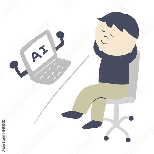 man who entrusts his work to AI