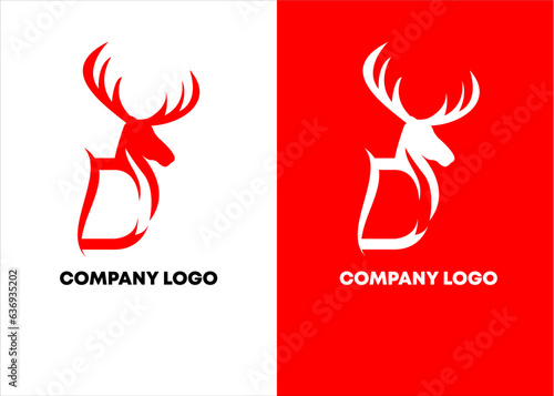 logo letter D with deer suitable for your business