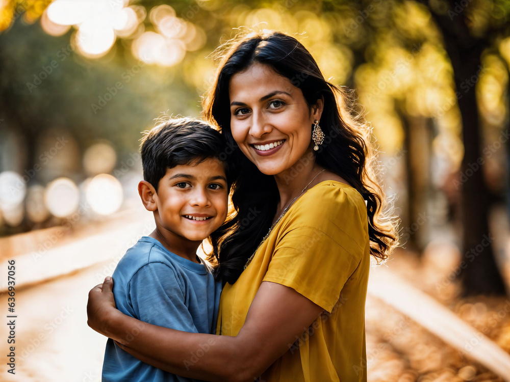 photo of happy family mother and son, generative AI photo of happy family mother and son, generative AI